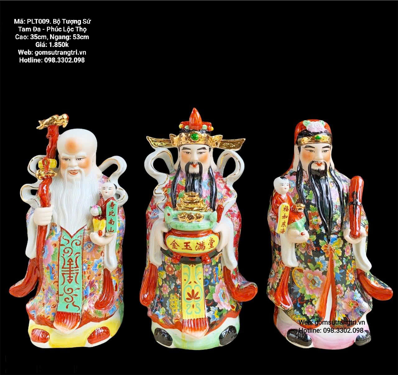 Bộ Tượng Tam Đa Phúc Lộc Thọ